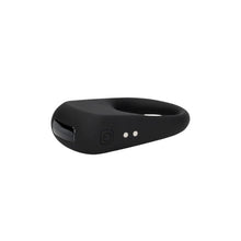 Inel vibrator pentru penis LOVELINE Vibrating Cock Ring, din silicon moale, 10 funcții de vibrație, negru