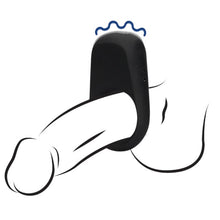 Inel vibrator pentru penis LOVELINE Vibrating Cock Ring, din silicon moale, 10 funcții de vibrație, negru
