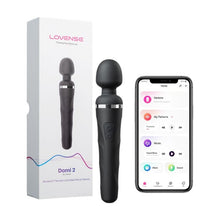 Aparat de masaj LOVENSE Domi 2 Wand Vibrator, control prin aplicație, funcții de vibrație nelimitate, sincronizare cu muzică, negru