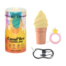 Stimulator clitoris LOVE TO LOVE Cand’Ice Vanilla Pop, în formă de înghețată, 10 funcții de vibrație, culoare crem