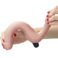 Dildo dublu LOVETOY Joy Strapless, strap-on fără ham, vibrator bullet inclus, cu telecomandă, 10 funcții de vibrație, culoarea pielii