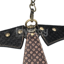 Choker LOVETOY Rebellion Knot Tie Collar, lesă BDSM din piele artificială, cu cravată și lanț auriu, mărime ajustabilă, negru cu maro