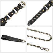 Choker LOVETOY Rebellion Knot Tie Collar, lesă BDSM din piele artificială, cu cravată și lanț auriu, mărime ajustabilă, negru cu maro
