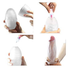 Masturbator manual LOVETOY Training Master Climax Spirals, din TPE transparent, în formă de ou, lungime 13 cm (albastru)