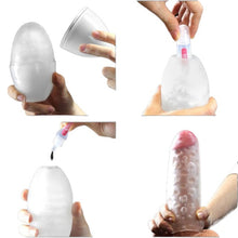 Masturbator manual LOVETOY Training Master Stamina Nodules, din TPE transparent, în formă de ou, lungime 13 cm (roșu)