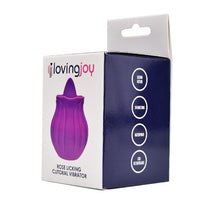 Stimulator clitoris LOVING JOY Rose, cu funcție de simulare sex oral, 10 funcții de vibrație, în formă de trandafir, mov