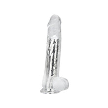 Vibrator LOVING JOY 7” Remote Vibrating Dildo, cu telecomandă și ventuză pentru fixare, 10 funcții de vibrație, transparent