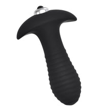 Vibrator anal LOVING JOY Swirl Vibrating Butt Plug, 7 funcții de vibrație, lungime 14.5 cm, diametru 3.5 cm, negru