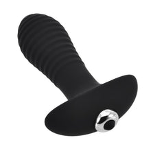 Vibrator anal LOVING JOY Swirl Vibrating Butt Plug, 7 funcții de vibrație, lungime 14.5 cm, diametru 3.5 cm, negru