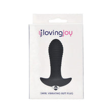 Vibrator anal LOVING JOY Swirl Vibrating Butt Plug, 7 funcții de vibrație, lungime 14.5 cm, diametru 3.5 cm, negru