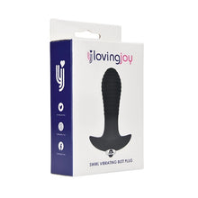 Vibrator anal LOVING JOY Swirl Vibrating Butt Plug, 7 funcții de vibrație, lungime 14.5 cm, diametru 3.5 cm, negru