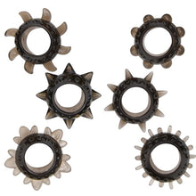 Set 6 inele pentru penis LOVING JOY Textured Rings (6 pack), din TPE, cu texturi variate, culoare negru