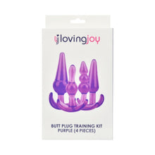 Set plug anal LOVING JOY - Training, material moale și flexibil, mov, 12.75 cm, 11 cm, 9.5 cm, 9 cm