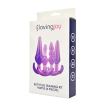 Set plug anal LOVING JOY - Training, material moale și flexibil, mov, 12.75 cm, 11 cm, 9.5 cm, 9 cm