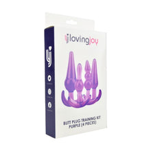 Set plug anal LOVING JOY - Training, material moale și flexibil, mov, 12.75 cm, 11 cm, 9.5 cm, 9 cm