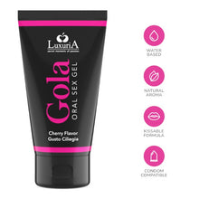 Gel pentru sex oral LUXURIA Gola Cherry, pe bază de apă, cu aromă naturală de cireșe, 50 ml