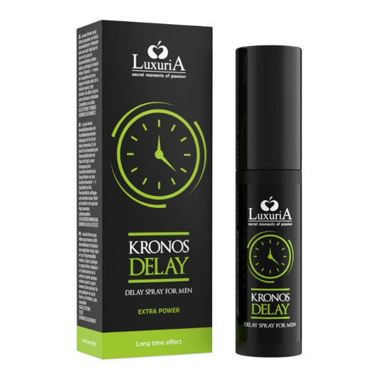 Spray LUXURIA Kronos Delay, cu aloe vera, pentru întârzierea ejaculării și performanțe sexuale îmbunătățite, 20 ml