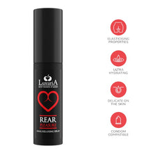 Spray pentru relaxare anală LUXURIA Rear Pleasure, cu efect hidratant, compatibil cu prezervative, 20 ml