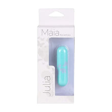 Vibrator bullet MAIA Novelties Julia, pentru stimularea clitorisului, 10 funcții de vibrație, rezistent la apă, albastru cu fluturi