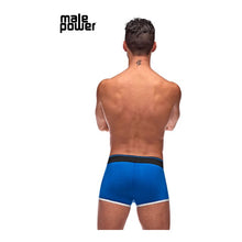 Chilot sexy bărbați MALE POWER Retro Sport, din bumbac, design cu dungi subțiri albe, mărime M, negru cu albastru