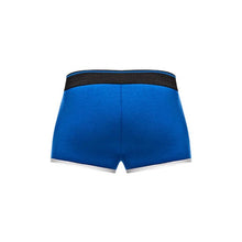 Chilot sexy bărbați MALE POWER Retro Sport, din bumbac, design cu dungi subțiri albe, mărime M, negru cu albastru