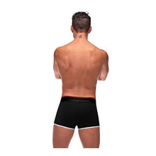 Chilot sexy bărbați MALE POWER Retro Sport, din bumbac, design cu dungi subțiri albe, mărime M, negru cu roșu