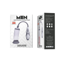 Pompa electrica MEN SUCK VACUUM - THINK BIGGER, pentru marirea penisului si imbunatatirea performantelor sexuale, gri cu alb