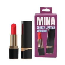 Stimulator clitoris MINA Glossy Lipstick Vibrator, în formă de ruj, 10 funcții de vibrație, rezistent la apă IPX7, negru cu roșu