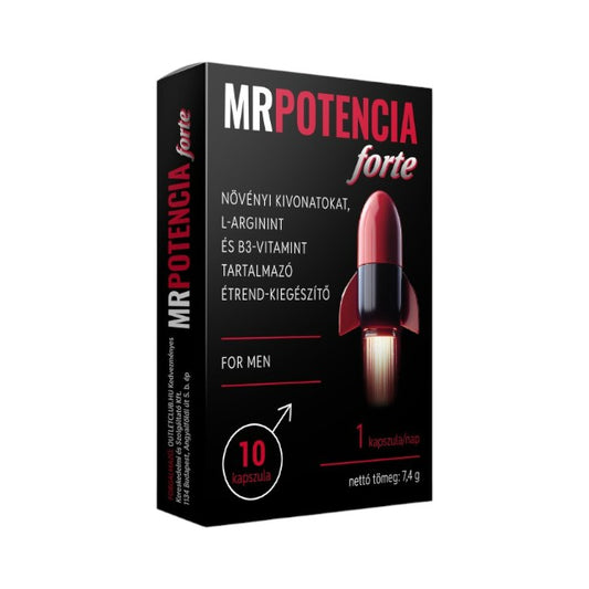 Capsule MR POTENCIA Forte, pentru erecții puternice, potență și libido, cu maca, ginkgo biloba și ginseng, 10 buc