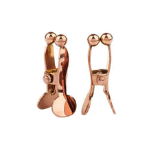 Clești MR. STEEL Balls & Nipple Clamps, utilizare pe testicule sau sfârcuri în jocuri BDSM, din oțel inoxidabil, roz auriu