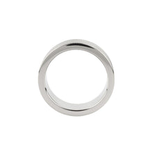 Inel pentru penis MR. STEEL CrissCross C-Ring, cu design geometric, din oțel inoxidabil, diametru 4.5 cm (mic), argintiu
