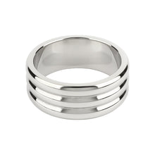 Inel pentru penis MR. STEEL Elegant Deep C-Ring, cu striații, din oțel inoxidabil, diametru 5.5 cm (mare), argintiu