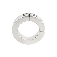 Inel pentru penis MR. STEEL Hinged Magnetic Cockring, din oțel inoxidabil, cu balama magnetică, diametru 5 cm, argintiu