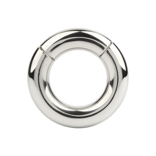 Inel pentru testicule MR. STEEL MBS Stackable Weight, cu deschidere magnetică, din oțel inoxidabil, diametru 4.8 cm (mare), argintiu