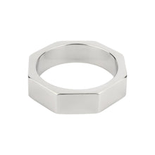 Inel pentru penis MR. STEEL Nut C-Ring, în formă de piuliță, din oțel inoxidabil, diametru 5 cm (mare), argintiu