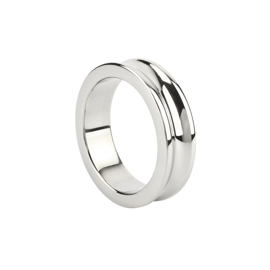 Inel pentru penis MR. STEEL The Imperator C-Ring, din oțel inoxidabil, diametru 4 cm (mic), argintiu
