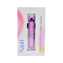 Vibrator bullet NAUTI Petites Rabbit Ears, pentru stimularea clitorisului, 10 functii de vibratie, roz cu urechi de iepuras