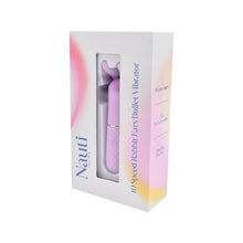 Vibrator bullet NAUTI Petites Rabbit Ears, pentru stimularea clitorisului, 10 functii de vibratie, roz cu urechi de iepuras