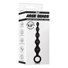 Bile anale NMC Arse Beads 5.5", cu diametre progresive, design cu inel de extracție, lungime 14 cm, din silicon, negru (635885)