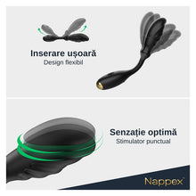 Vibrator NAPPEX Dios, cu stimulator spot, pentru stimularea punctului G și punctului P, 9 funcții de vibrație, culoare negru
