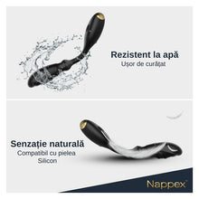 Vibrator NAPPEX Dios, cu stimulator spot, pentru stimularea punctului G și punctului P, 9 funcții de vibrație, culoare negru
