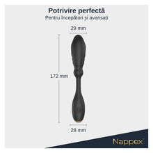 Vibrator NAPPEX Dios, cu stimulator spot, pentru stimularea punctului G și punctului P, 9 funcții de vibrație, culoare negru