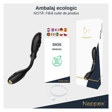 Vibrator NAPPEX Dios, cu stimulator spot, pentru stimularea punctului G și punctului P, 9 funcții de vibrație, culoare negru
