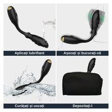 Vibrator NAPPEX Dios, cu stimulator spot, pentru stimularea punctului G și punctului P, 9 funcții de vibrație, culoare negru