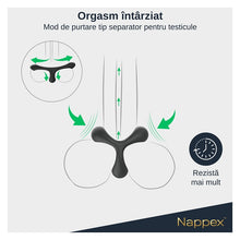 Inel pentru penis Nappex - Jari, dublu pentru stimularea erectiei, din silicon, negru