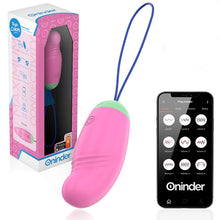 Ou vibrator ONINDER Love Pleasure Fun Colors, control prin aplicație, cu funcție de rotație 360°, din silicon, roz deschis