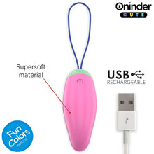 Ou vibrator ONINDER Love Pleasure Fun Colors, control prin aplicație, cu funcție de rotație 360°, din silicon, roz deschis