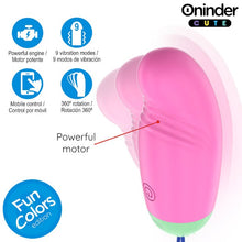 Ou vibrator ONINDER Love Pleasure Fun Colors, control prin aplicație, cu funcție de rotație 360°, din silicon, roz deschis