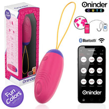 Ou vibrator ONINDER Love Pleasure Fun Colors, control prin aplicație, cu funcție de vibrații în valuri, din silicon, roz intens
