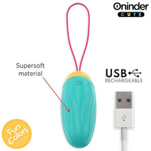 Ou vibrator ONINDER Love Pleasure Fun Colors, control prin aplicație, cu funcție de vibrații în valuri, din silicon, albastru deschis